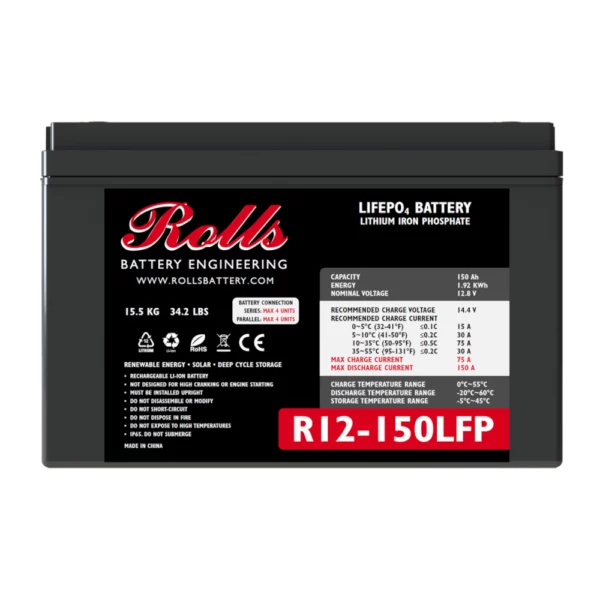 Μπαταρία λιθίου Rolls R12 150LFP 12V 150Ah