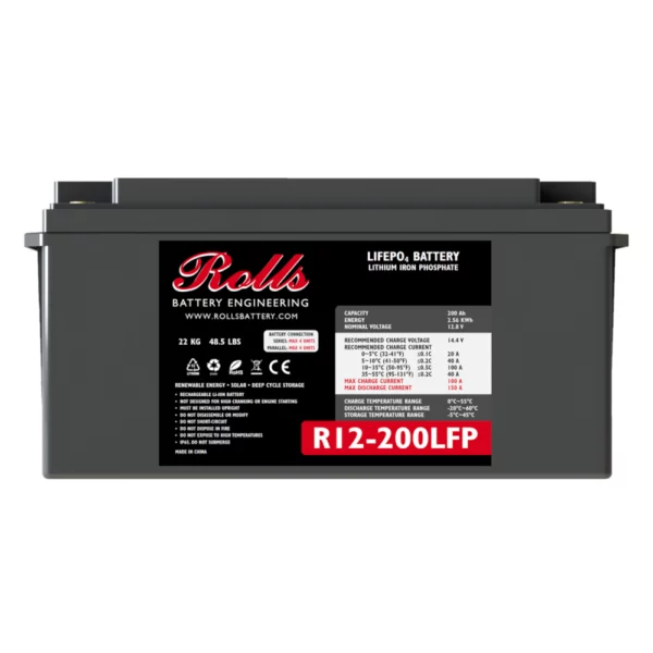 Μπαταρία λιθίου Rolls R12 200LFP 12V 200Ah